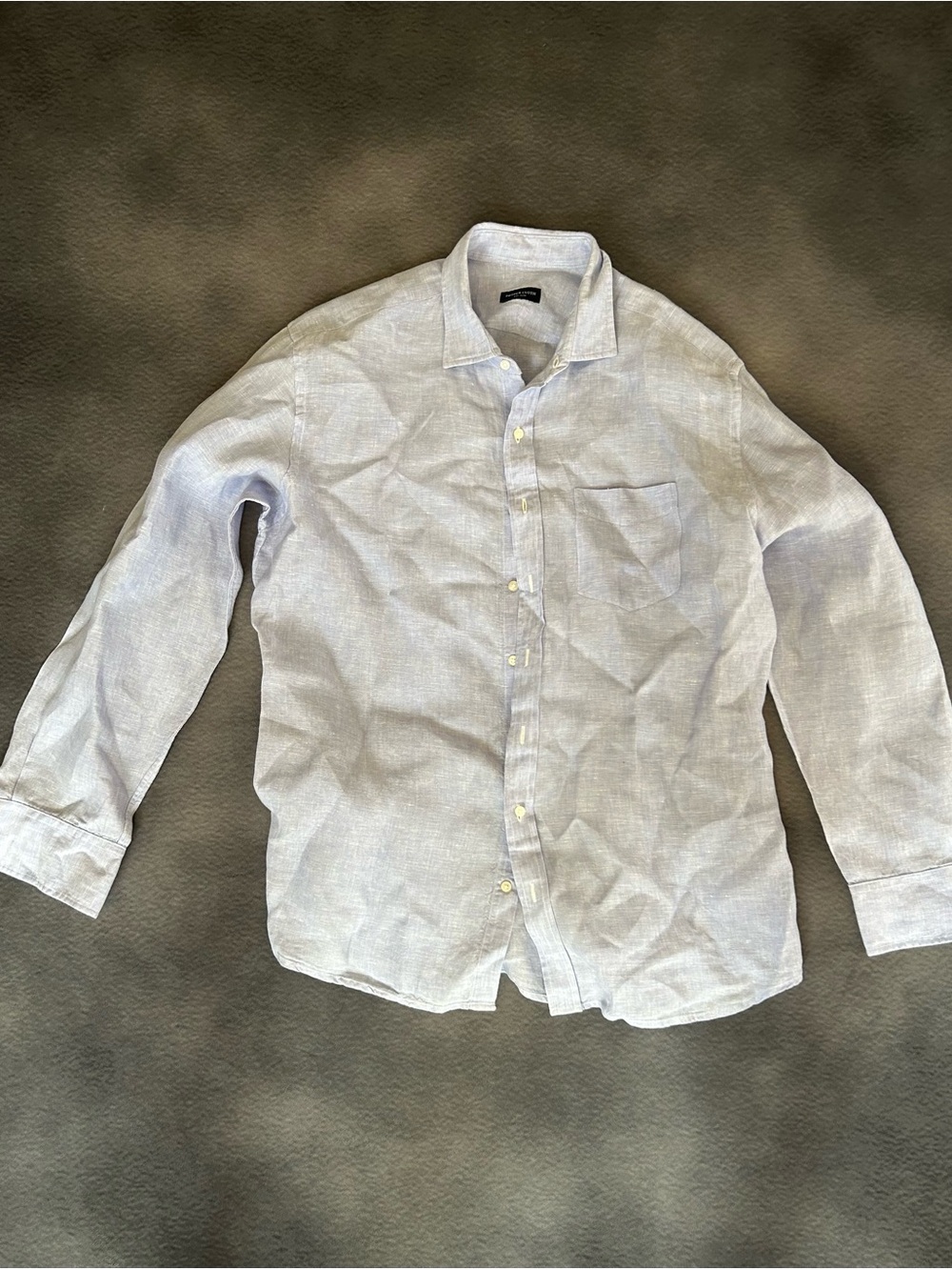 Men's Light Blue Linen Button-Up Shirt